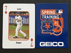 *SCARCE* JOSH EDGIN ~ 2016 NY Mets Spring Training Playing Card ~ 7 DMOND - Picture 1 of 1