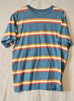 Vintage Ocean Pacific Op 12/14 large striped t-shirt blue orange retro cotton  - Image 1 of 4