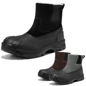 Men's Snow Boots Waterproof Non-Slip Warm Winter Work Hiking Boots - Picture 1 of 13