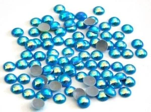 BORCHIE Termoadesive Cupola 4mm 100pz blu azzurro ab Aurora boreale hotfix adesi - Foto 1 di 1