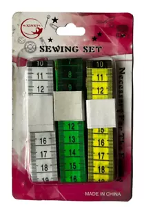 3 Pk Sewing Clothes Measuring Tape Double Sided Measure Body Tailor Fabric Ruler - Picture 1 of 6