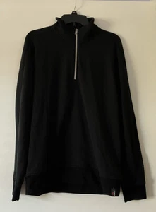 Banana Republic With Polartec Sz Large Black Mens 1/4 Zip Sweatshirt Jacket - Picture 1 of 8