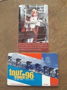 2 télécartes Pays-Bas à puce Saint Nicolas Noël Tour de France 1996 TTB