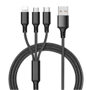 XO Original - 3 in 1 USB Schnellladekabel Android Typ-C 8-poliger Stecker UK - Bild 1 von 2