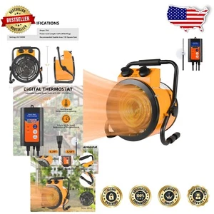 Compact 1500W Greenhouse Heater with Overheat Protection - Two Heating Modes - Picture 1 of 8