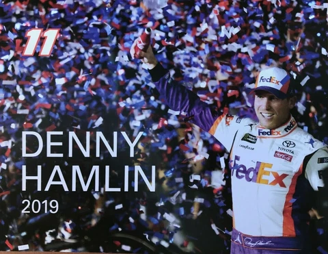 2019 DENNY HAMLIN “FEDEX DAYTONA VICTORY LANE #11 NASCAR MONSTER ENERGY POSTCARD Cover