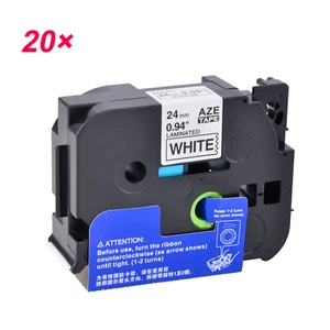 20x Compatible with Brother TZ TZe-251 ruban étiqueteuse Noir sur blanc 24mm - Photo 1/6
