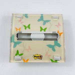 Post-it Note Dispenser Pop-up Lucite Butterflies 2-sided Argyle Reversible 3M - Picture 1 of 12