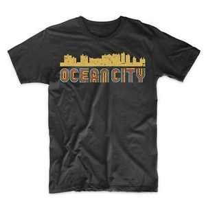 Men's Ocean City Shirt - Retro Vintage Style Ocean City Maryland Skyline T-Shirt - Picture 1 of 5