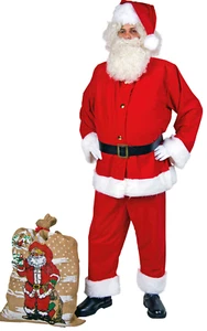 Nikolausanzug aus Waschsamt Stiefelstulpen Bart  und Stirnband Nikolauskostüm - Bild 1 von 3