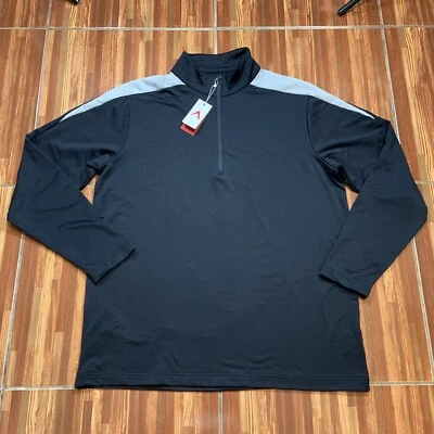 Nuevo con etiquetas Pullover Antigua Para Hombres Lg Desert Dry 1/4 Cremallera Negro Navidad Promesa Santa Foto 1 de 4