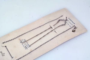 d1904 Conner Ear Chain Hair Pin on card 14k White Gold Filled - Picture 1 of 6