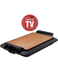 Grill Griglia Bistecchiera Piastra Elettrica Titanio E Ceramica Zero Fumo Odori