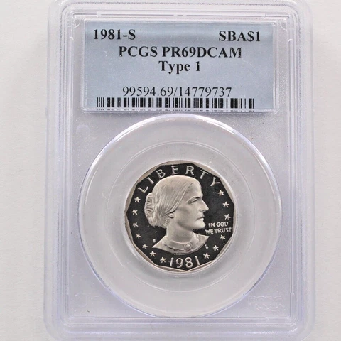 1981 S SUSAN B ANTHONY DOLLAR  PCGS PROOF 69 DEEP CAMEO TYPE 1 US MINT $1 COIN Cover