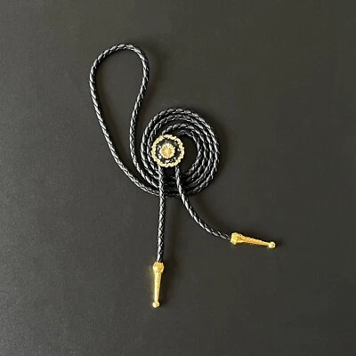 Hecho a mano redondo abulón concha girasol bolo corbata mujer collar de boda occidental Foto 1 de 4