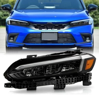 For 2022-2025 Honda Civic Black Trim Full LED Headlight Headlamp Driver Side - Image 1 of 4