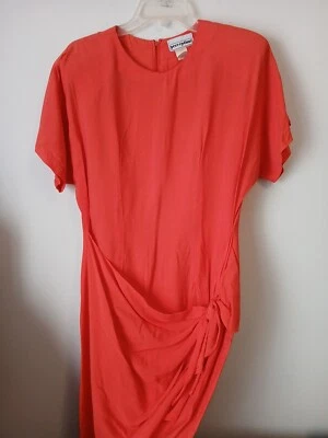 Vestido Vintage Perceptions Mujer’s 9/10 Manga Corta Cremallera Coral Naranja Años 90 Y2K  Foto 1 de 4