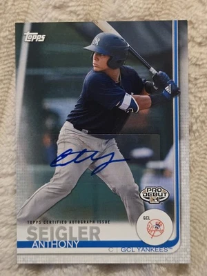 2019 Topps Pro Debut - Anthony Seigler Auto - Image 1 of 2