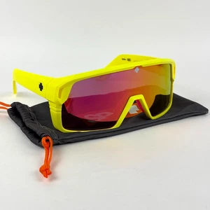 Gafas de sol Spy Optic Monolith mate amarillo neón alta visibilidad lente espejo feliz - NUEVAS - Imagen 1 de 10