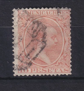 Spagna 1889 Re Alfonso XIII 10 Pta rosso mattone Michel n. 201 timbrati - Foto 1 di 1