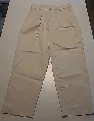 NWT Banana Republic High Rise Pleated Crop Authentic Chino Pant Sz 6 Ivory - Image 1 of 4