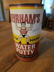 Vintage 50er-60er Durham's Rock Hard Water Putty Dose leer schöne Grafik - Bild 1 von 3