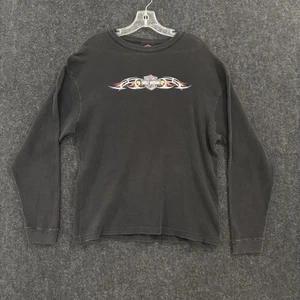 Vintage Harley-Davidson Shirt Mens Large Black Daytona Beach Biker Made USA 90s - Picture 1 of 8