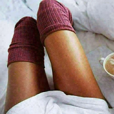 1-3 pares de calcetines largos de punto de barra para mujer niña sobre la rodilla muslo hasta medias cálidas Foto 1 de 4