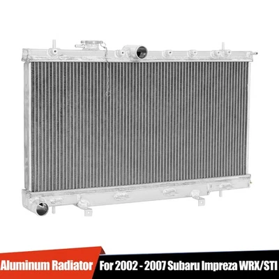2Row Aluminum Radiator For 2002-07 Subaru Impreza WRX RS Sedan TS Wagon 2.0 2.5L Foto 1 de 4