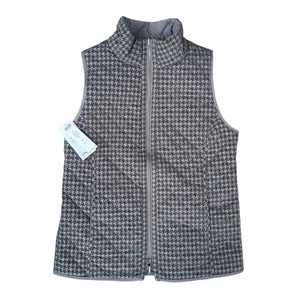 New Chicos Herringbone + Gray Quilted Reversible Vest Size 0 - Picture 1 of 5