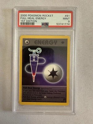 2000 Pokemon 1st Edition Full Heal Energy Non-Holo Team Rocket 81/82 PSA 9 Mint! - Image 1 of 4