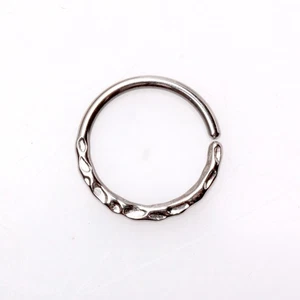 316L Stainless Steel Uneven Look Surface Seamless Ring / Septum Ring - Picture 1 of 7