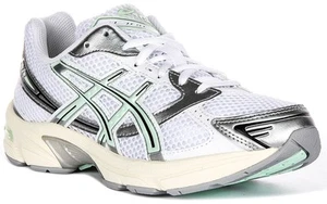 Asics Refrescar Iconos Gel Cojín De Malla Zapatillas Unisex GB Blanco Verde 3-8 - Imagen 1 de 6