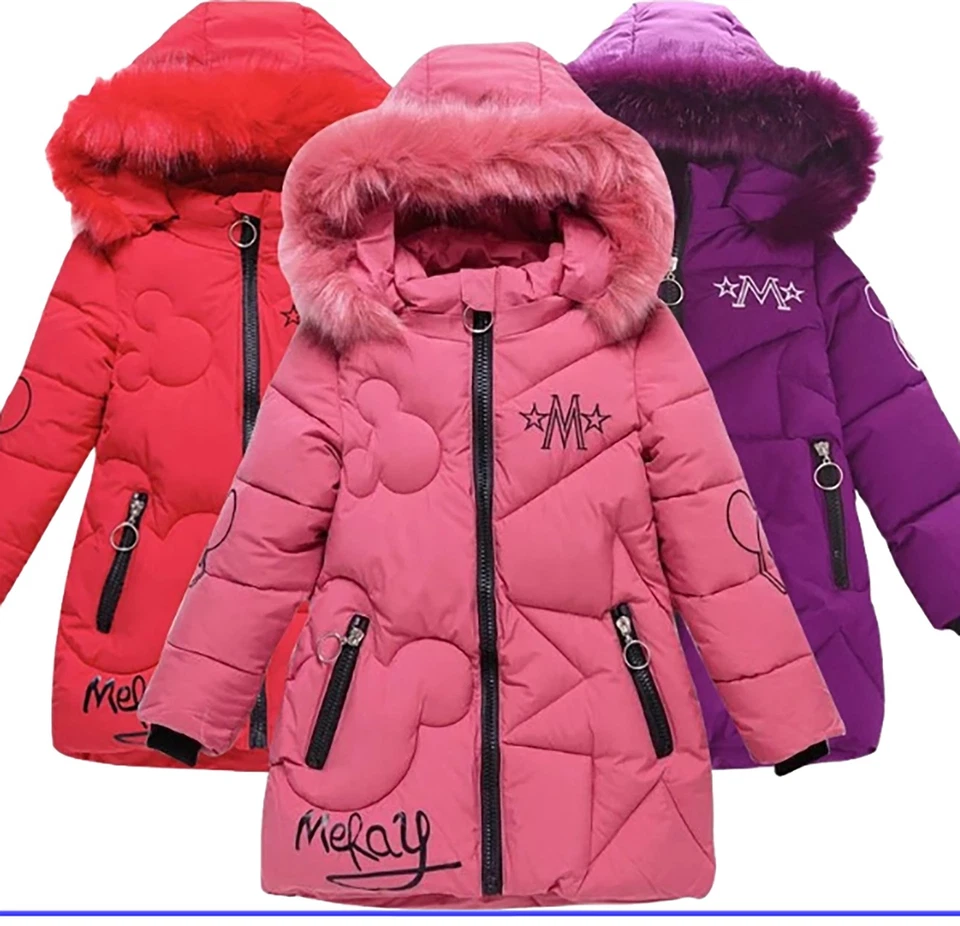 Kinder Wintermantel Mädchen dick & warm, Mit Kapuze als Sweatjacke NEU DE - Bild 1 von 1