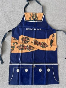 Hello Sailor Tattoo Dodo Originals PVC Wachstuch Küchenschürze England Vintage - Bild 1 von 10