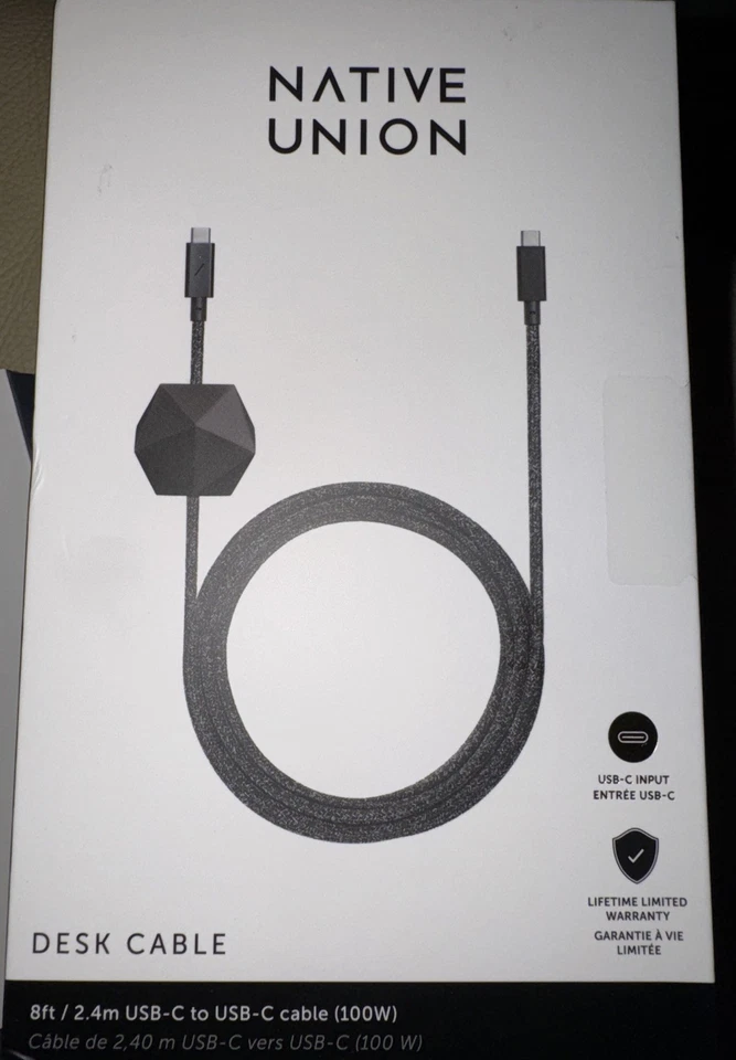 NEW Native Union Type-C Desk Cable – USB-C to USB-C 8ft - Image 1 of 1