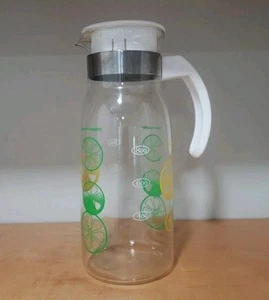 Caraffa Brocca Vintage Pyrex Limone Lime 1qt Alta 9,5” MCM - Ottime Condizioni  - Foto 1 di 13