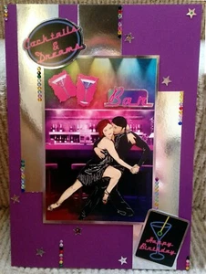 Luxus handgefertigte personalisierte große A4 GEBURTSTAGSKARTE Cocktails & Dreams Bar - Bild 1 von 1