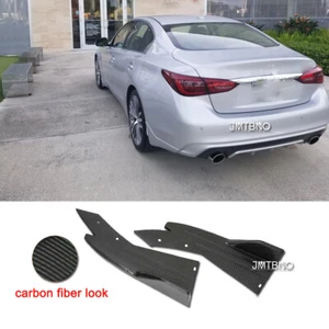 Carbon Fiber Look Rear Bumper Spoiler Splitter Lip Diffuser for Infiniti Q50 Q60 - Bild 1 von 12