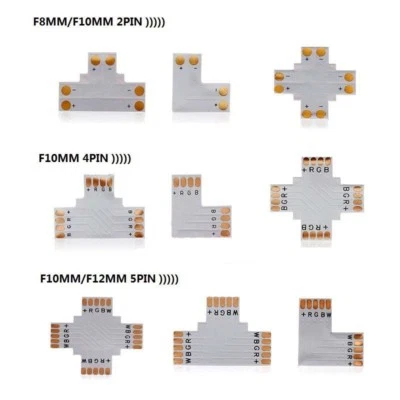 L T X Shape 8mm 10mm 12mm RGB RGBWW LED Strip Corner Connector PCB Board - Image 1 of 4