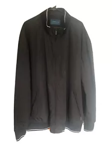 Mens 3XLT Light Weight Black with White Trim Long Sleeve Zippered Jacket, New - Picture 1 of 12