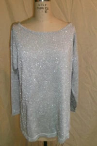 BALLINGER GOLD SILBER METALLIC LOCKER SITZENDER TUNIKA PULLOVER; GRÖSSE MEDIUM; NEU MIT ETIKETT $ 89 - Bild 1 von 9