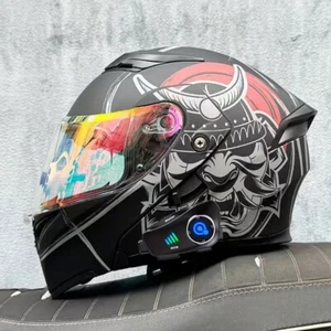 Bluetooth Built-in Camera Modular Motorcycle Dual Lens Racing Motorbike Helmet - Picture 1 of 20