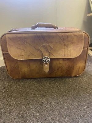 Maleta de mano de cuero sintético marrón American Tourister 1975 vintage Foto 1 de 4