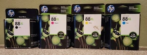 Set of 4 Genuine HP 88XL, C9392AN M, C9391AN C,  C9396AN Bk, C9393A Y ink New - Picture 1 of 5