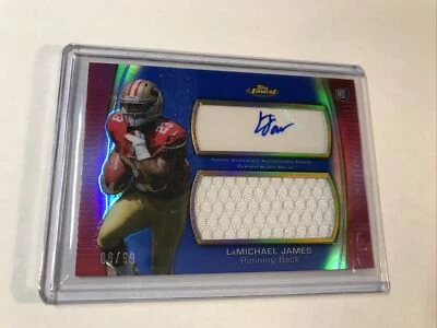 2012 Topps Finest Refractor LaMichael James Auto Jersey ROOKIE #/99 Brand New - Image 1 of 3