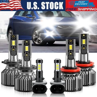 For Hyundai Elantra GT 2013 6X LED Headlight Bulb High Low Beam+Fog Light Kit Foto 1 de 4