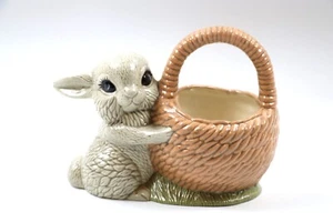 Ceramic Easter Bunny with Basket - Picture 1 of 8