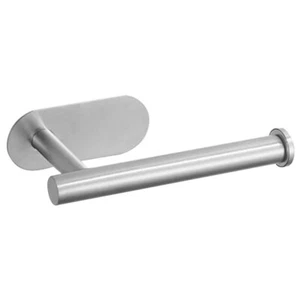 Self Adhesive Stainless Steel Toilet Roll Holder Stick Bathroom Wall Mountable - Picture 1 of 7