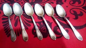 Vintage set of 6 teaspoons Cupronickel nickel silver SOVIET USSR - Picture 1 of 12